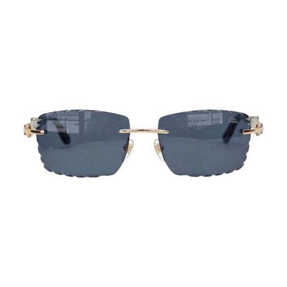 Porta Romana Sunglasses with acqyamarina color lenses and wooden temples - Picture 2 of 5